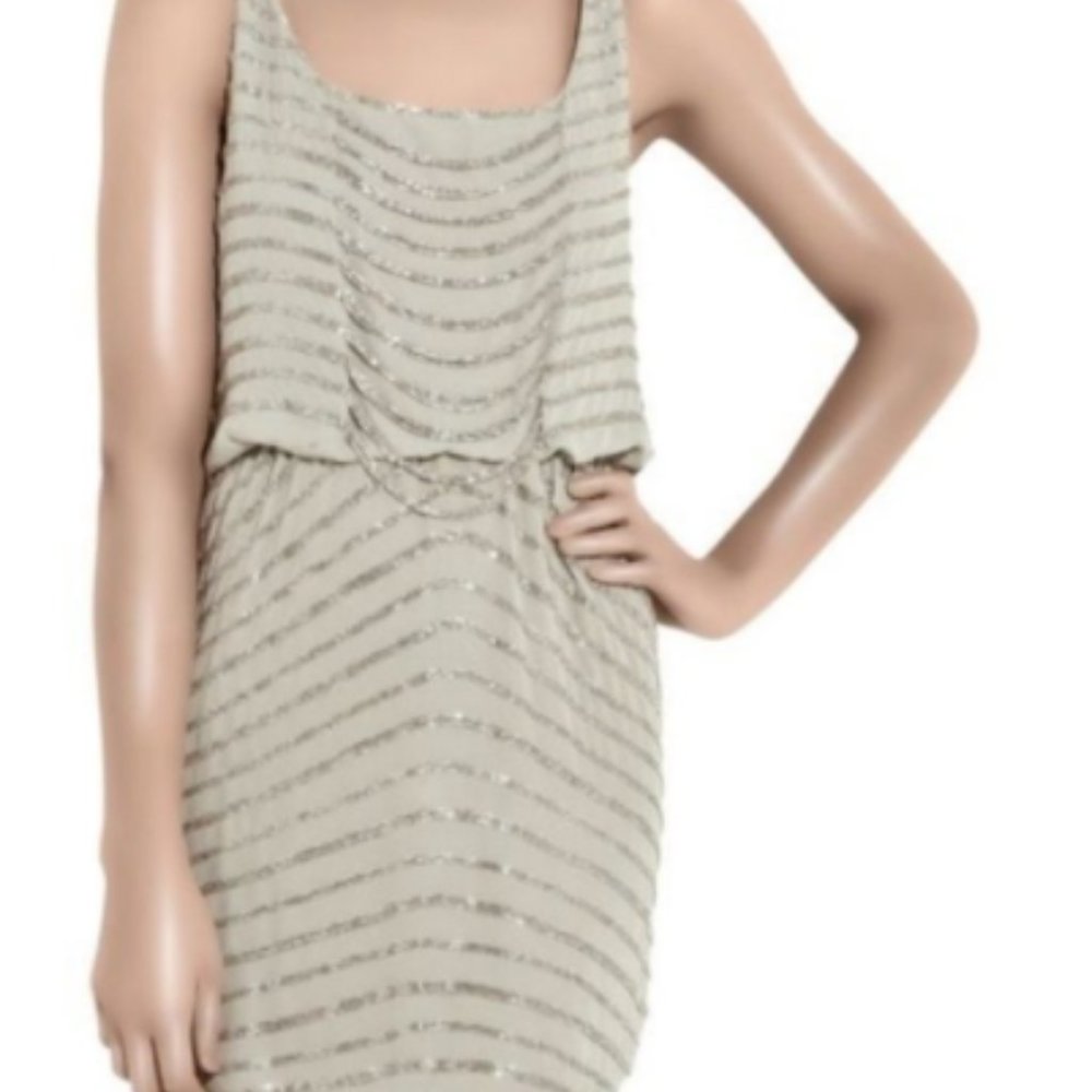 Alice + Olivia taupe sparkly mini dress (THIS DRESS IS A SHOW STOPPER)
